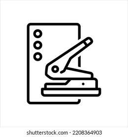 Vector black line icon for punch