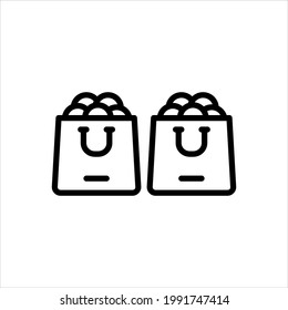 Vector black line icon for qty