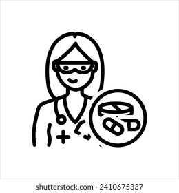 Vector black line icon for quackery