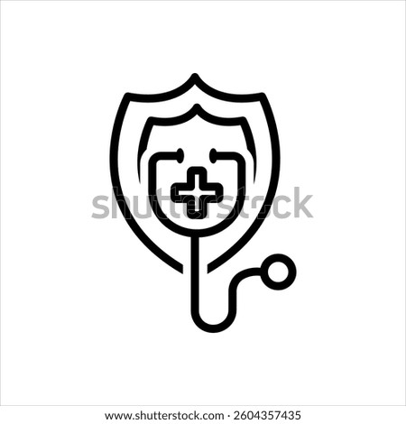 Vector black line icon for qualified doctor