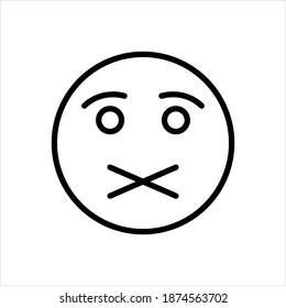 Vector black line icon for quiet