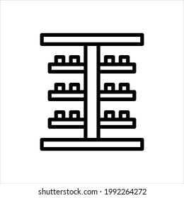 Vektorsymbol für schwarze Linie für Racks