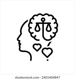 Vector black line icon for rationality