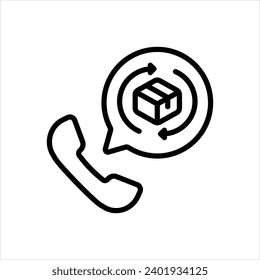Vector black line icon for recall