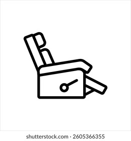 Vector black line icon for recliner