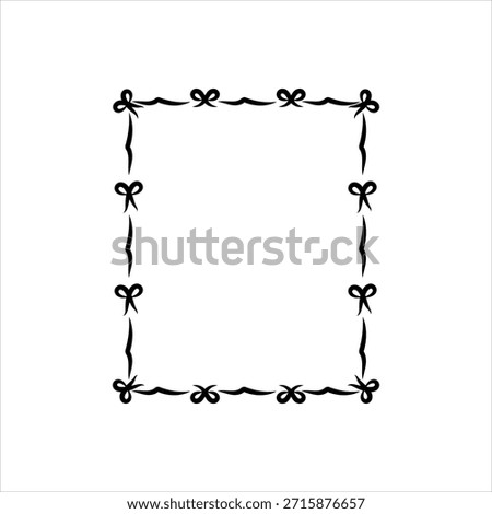 Vector black line icon for rectangular border