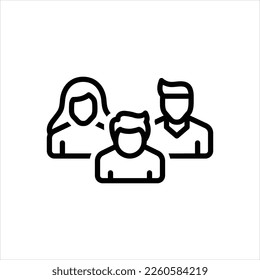 Vector black line icon for relatives