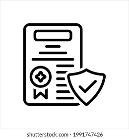 Vector black line icon for reliable
