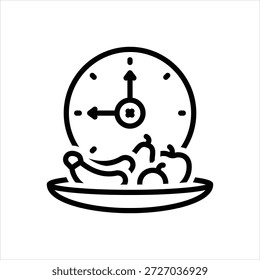 Icono de línea negra de Vector para comida religiosa
