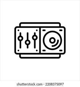 Vector black line icon for remix