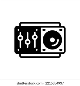 Vector black line icon for remix