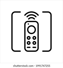 Vector black line icon for remote