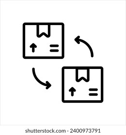 Vektorschwarze Linie Symbol für ersetzt 