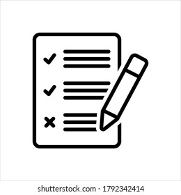 Vector black line icon for report