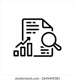 Vector black line icon for report