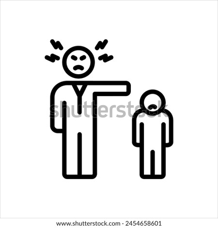 Vector black line icon for 
reprimand