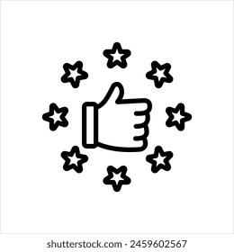 Vector black line icon for reputable