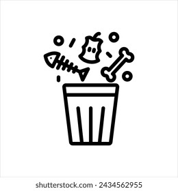 Vector black line icon for residual 