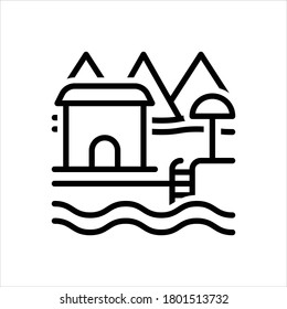Icono de línea negra del vector para el recurso