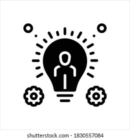 Vector black line icon for resource