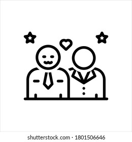 Icono de línea negra del vector para respeto