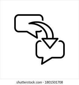Vector black line icon for respond