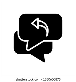 Vector black line icon for respond