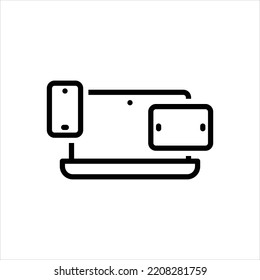 Vector black line icon for responded
