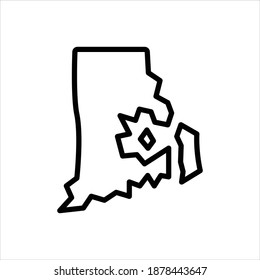 vector black line icon for rhode