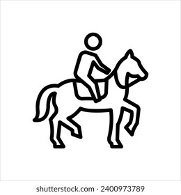 Vector black line icon for riding