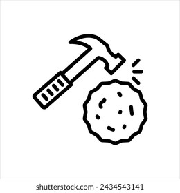 Vector black line icon for rigid