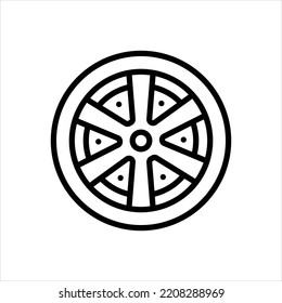 Vector black line icon for rim