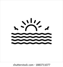 Vector black line icon for rise
