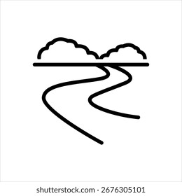 Icono de línea negra de Vector para River