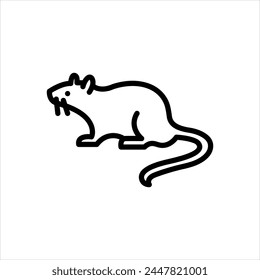 Vector black line icon for rodent