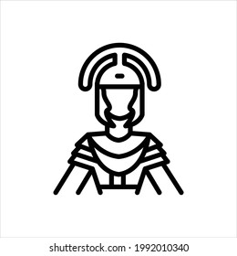 Vector black line icon for roman