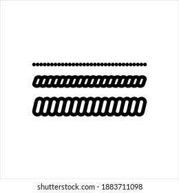 Vector black line icon for rope