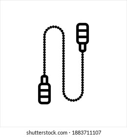 Vector black line icon for rope