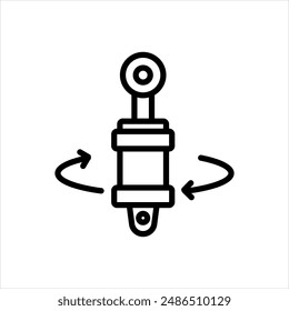 Vector black line icon for rotatory actuator