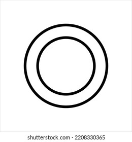 Icono de línea negra del vector para redondeo