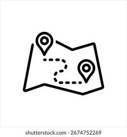 Icono de línea negra de Vector para la ruta