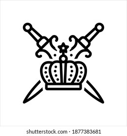 Icono de línea negra vectorial para la realeza