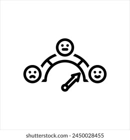 Vector black line icon for satisfaction