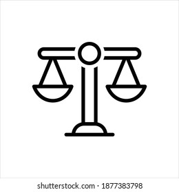 Vector black line icon for scales