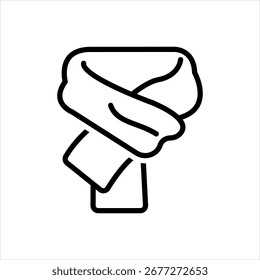 Vector black line icon for scarf