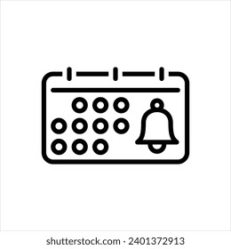 Vector black line icon for schedule