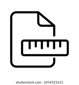 Vector black line icon scientific file isolated on white background