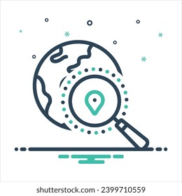 Vektorschwarze Linie Symbol für die Suche