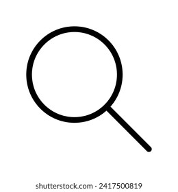 Vector black line icon search isolated on white background