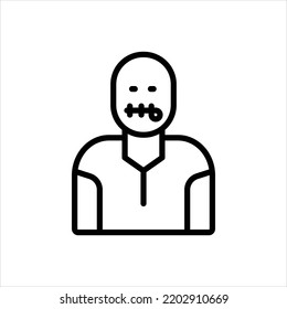 Vector black line icon for secrets